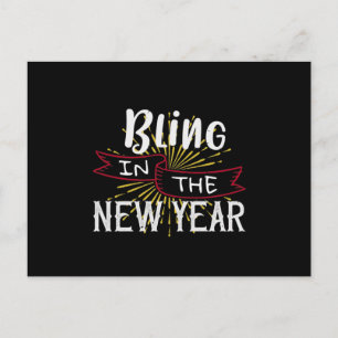 Bling In The New Year Invitation Postcard