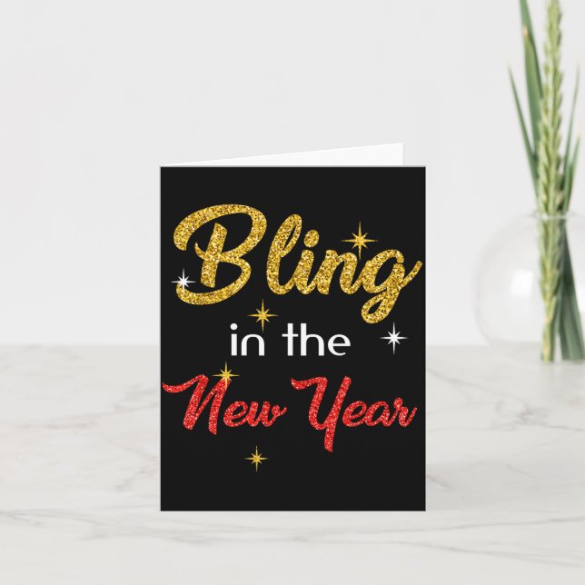 Bling In The New Year Shirt _ New Year's Eve Holid Card (Front)