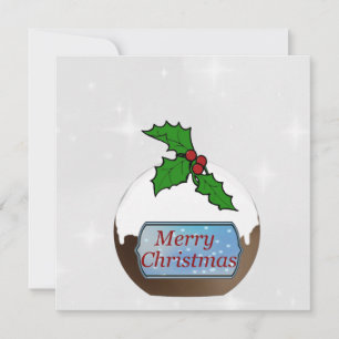 Bling Merry Christmas Pudding Card
