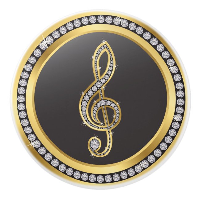 Bling Music Note Cabinet Knobs (Front)