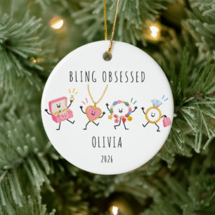 Bling Obsessed Personalised Christmas Ornament