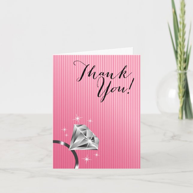 Bling Ring Thank You | pink Card (Front)