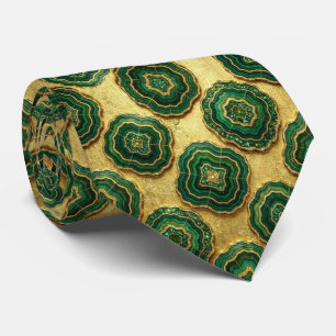 Bling & Sparkle   Forest Green Gold Geode Neck Tie