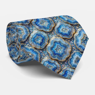 Bling & Sparkle Luxury Ocean Blue Geode Neck Tie