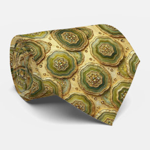 Bling & Sparkle Luxury Olive Gold Geode Neck Tie