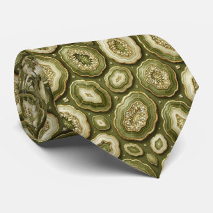 Bling & Sparkle Luxury Olive Gold Geode Neck Tie