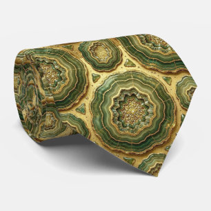 Bling & Sparkle Luxury Olive Gold Geode Neck Tie