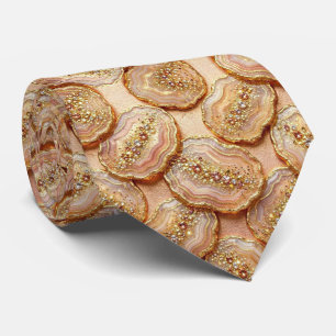 Bling & Sparkle Luxury Rose Gold Geode Neck Tie
