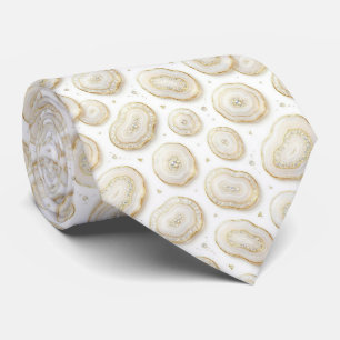 Bling & Sparkle Luxury White Gold Geode Neck Tie