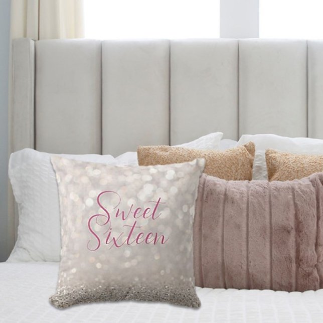 Bling! Sweet 16 pretty throw pillow (Creator Uploaded)