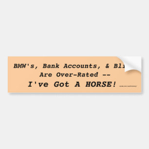 Bling vs. Horse Bumper Sticker