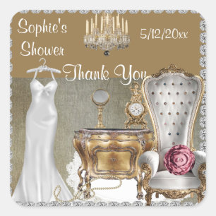 BLING WEDDING  SHOWER FAVOR THANK YOU STICKERS