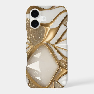 Bling White Gold Abstract w Pave Diamonds Glitter