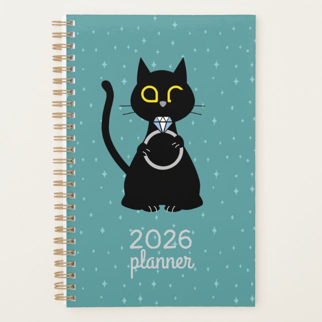 BLING WINK Funny Cat Proposal Planner (Front)