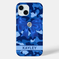 Blingy Blue Camouflage Personalized