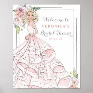 Blingy Glamour Bride Bridal Shower Welcome Sign