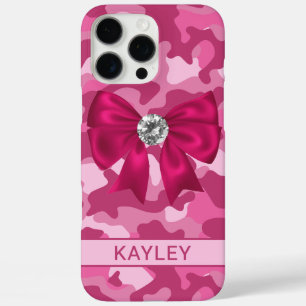 Blingy Pink Camouflage Personalised  iPhone 16 Pro Max Case