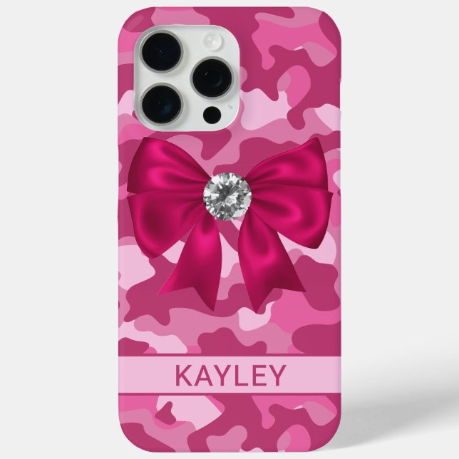 Blingy Pink Camouflage Personalised Case-Mate iPhone Case (Back)