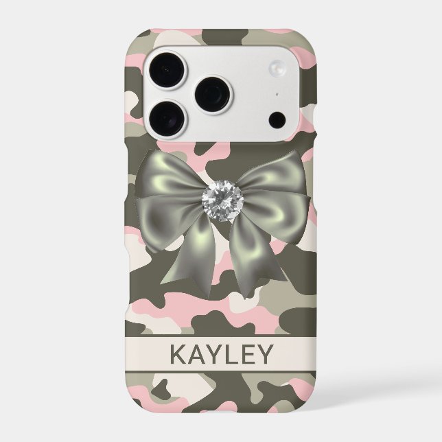 Blingy Pink Green Camouflage Personalised (Back)