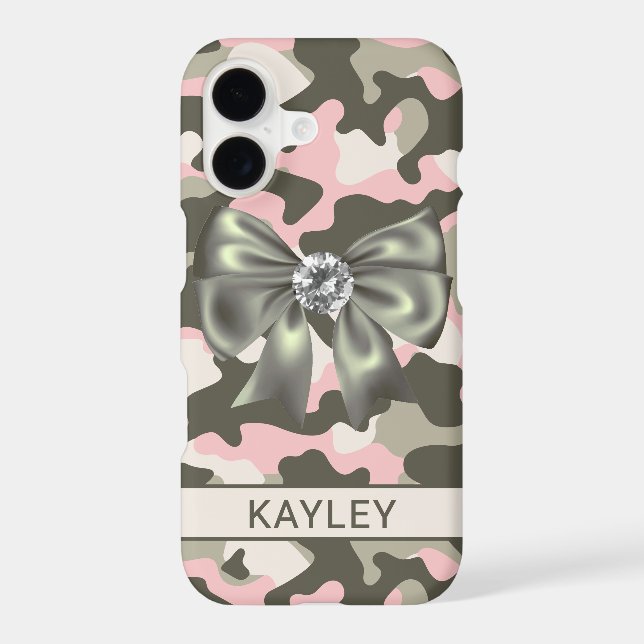 Blingy Pink Green Camouflage Personalised (Back)