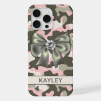 Blingy Pink Green Camouflage Personalised
