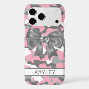 Blingy Pink Grey Camouflage Personalised