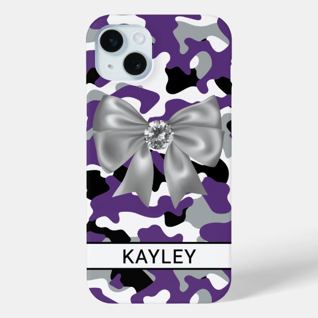 Blingy Purple Black Camouflage Personalised Case-Mate iPhone Case (Back)