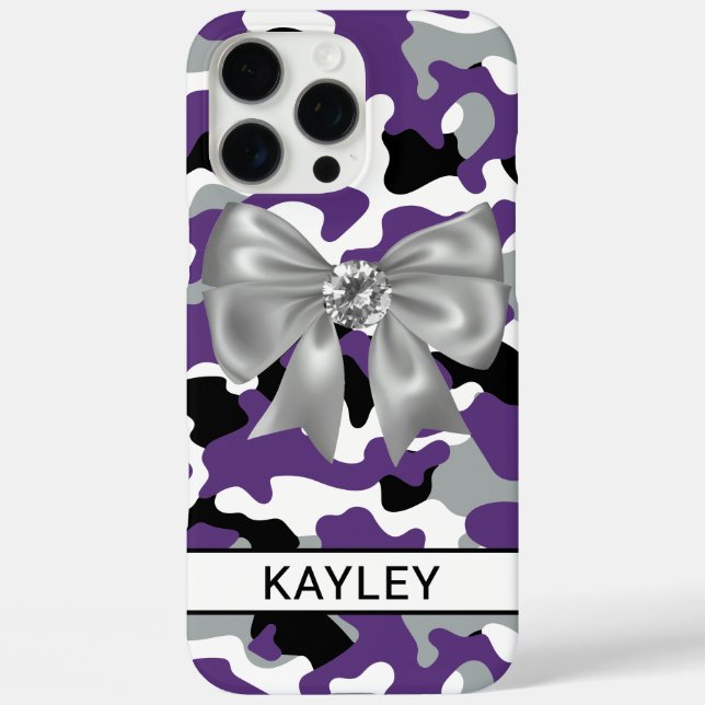 Blingy Purple Black Camouflage Personalised Case-Mate iPhone Case (Back)