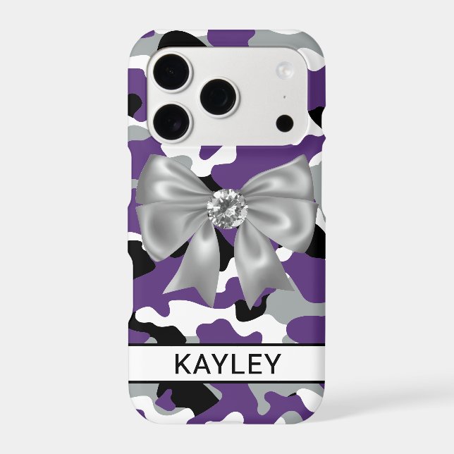 Blingy Purple Black Camouflage Personalized (Back)