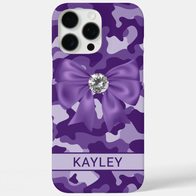 Blingy Purple Camouflage Personalised Case-Mate iPhone Case (Back)