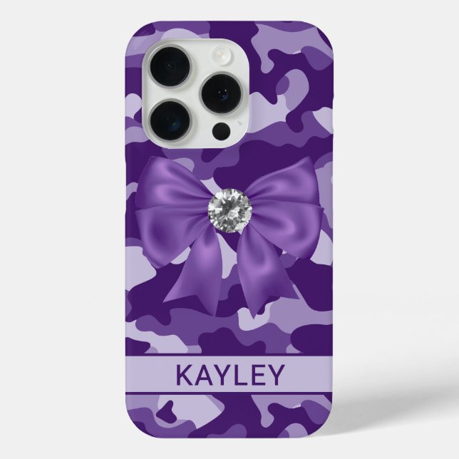 Blingy Purple Camouflage Personalised Case-Mate iPhone Case (Back)