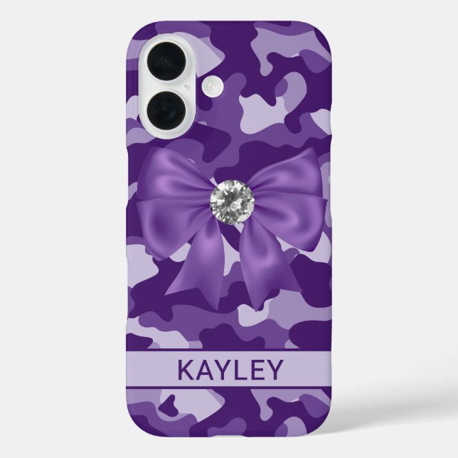Blingy Purple Camouflage Personalised Case-Mate iPhone Case (Back)