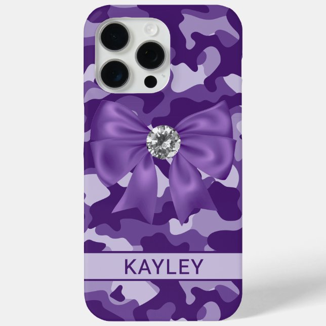 Blingy Purple Camouflage Personalised Case-Mate iPhone Case (Back)