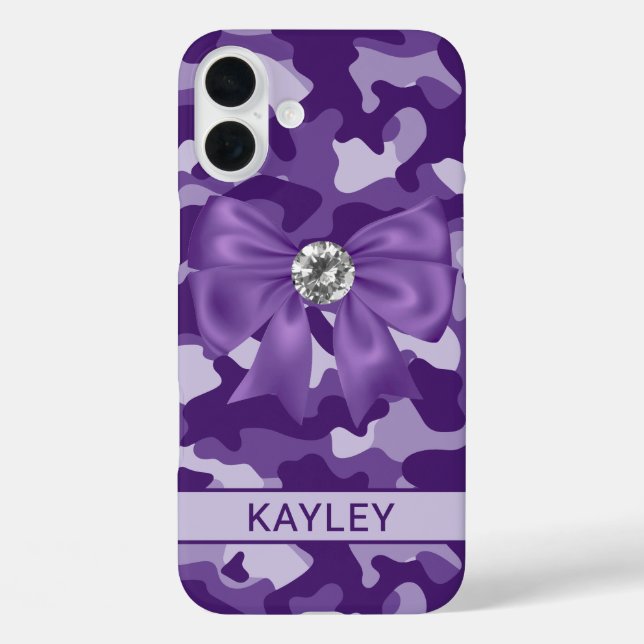Blingy Purple Camouflage Personalised Case-Mate iPhone Case (Back)