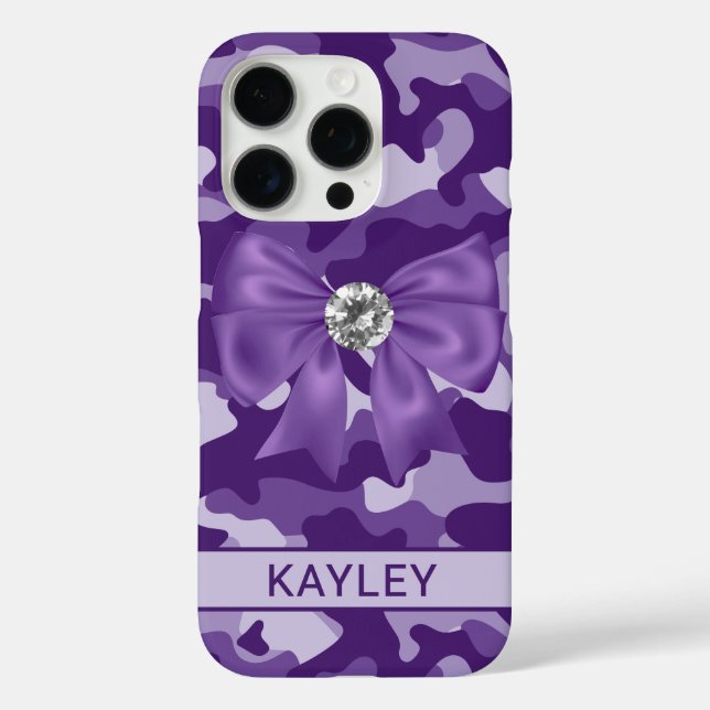 Blingy Purple Camouflage Personalised Case-Mate iPhone Case (Back)