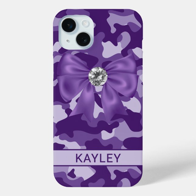 Blingy Purple Camouflage Personalised Case-Mate iPhone Case (Back)