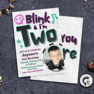 Blink and I'm Two with Photo Invitation