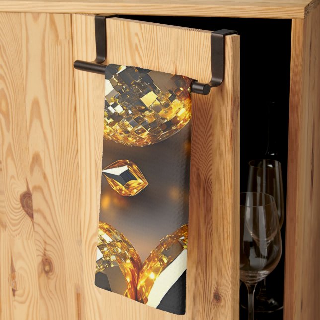 Blink! Beautiful chaos jewellery in gold  Tea Towel (Thirds Fold)