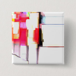 "Blink" Digital Abstract 15 Cm Square Badge