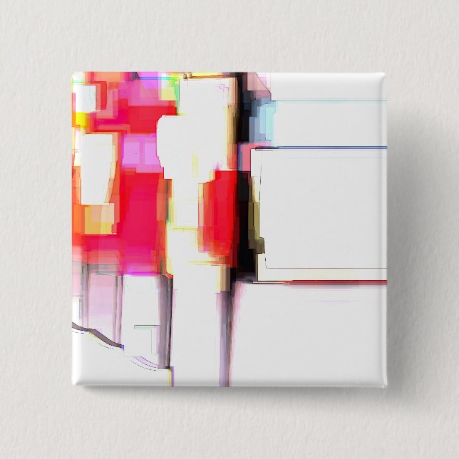 "Blink" Digital Abstract 15 Cm Square Badge (Front)