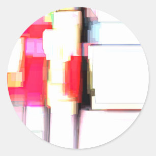 "Blink" Digital Abstract Classic Round Sticker