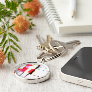 "Blink" Digital Abstract Key Ring