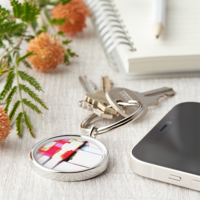 "Blink" Digital Abstract Key Ring (Side)