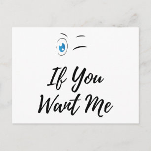 Blink if you want me funny men's postcard