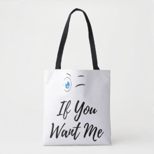Blink if you want me funny men's tote bag