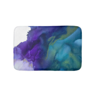 Blink of an Eye Bath Mat   Purple, gold, teal