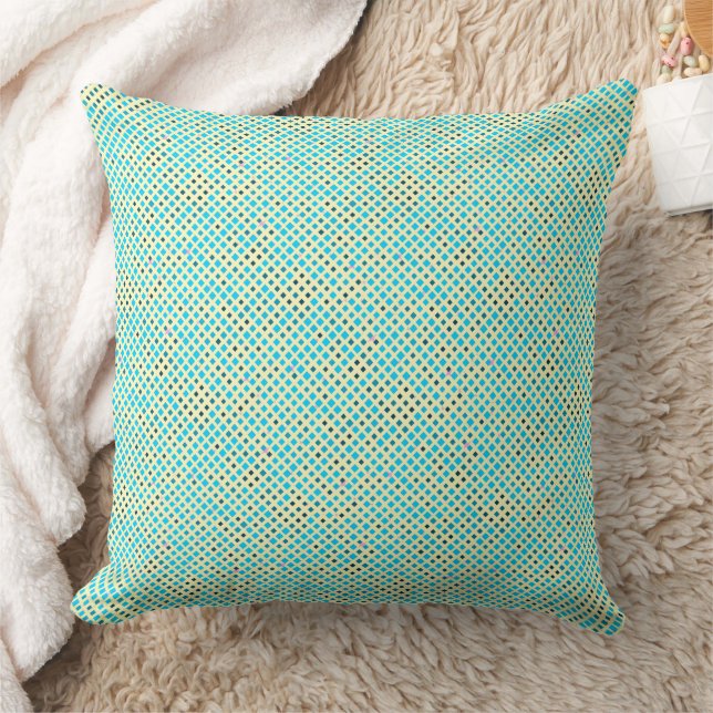 Blinking Pixels Pattern 01.LBlue. LYellow BG Cushion (Blanket)