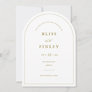 BLISS Arch Save The Date Minimal Wedding Card