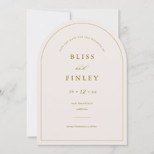 BLISS Arch Save The Date Minimal Wedding Card