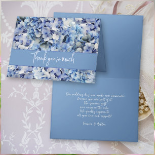 Bliss Blue Hydrangea Wedding Thank You Message Card